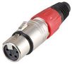 XLR SOCKET 4 PIN RED PSG08724