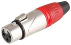 XLR SOCKET 3 PIN SILVER-RED PSG08747