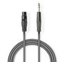 Balanced Audio Cable | XLR 3-Pin Female | 6.35 mm Male | Nickel Plated | 1.50 m | Round | PVC | Dark Grey | Carton Sleeve COTH15110GY15 5412810295616