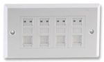 FACEPLATE, CAT6, 4PORT UT-8804