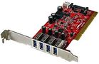 CARD, 4 PORT PCI USB3.0 PLUS SATA POWER PCIUSB3S4