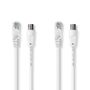 Coax Cat6 Combi Cable | IEC (Coax) Male / RJ45 Male | IEC (Coax) Female / RJ45 Male | Nickel Plated | RG58 | 75 Ohm | Double Shielded | 1.50 m | Round | PVC | White | Label CSGL4500WT15 5412810426393