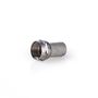 F-Connector | Straight | Male | Nickel Plated | 75 Ohm | Twist-on | Cable input diameter: 6.4 mm | Zinc Alloy | Silver | 25 pcs | Polybag CSVC41904ME 5412810299898