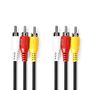 Composite Video Cable | 3x RCA Male | 3x RCA Male | Nickel Plated | 480p | 1.50 m | Round | PVC | Black | Box CVGB24300BK15 5412810289691