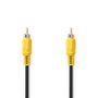 Composite Video Cable | RCA Male | RCA Male | Nickel Plated | 480p | 2.00 m | Round | PVC | Black | Label CVGL24100BK20 5412810426577