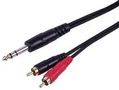 LEAD, 6.35MM ST JACK - 2X RCA, 3.0M PLS00777