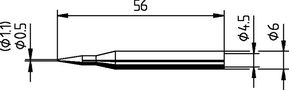 Soldering tip ERSADUR, 1.1mm/0.043in, ERSA ER0162BD 4003008052541