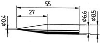 Soldering tip ERSADUR, ext. 0.4mm/0.016in, ERSA ER0842UDLF 4003008074970