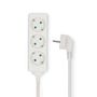 Extension Socket | Type F (CEE 7/7) | 3-Way | 5.00 m | 3680 W | 16 A | Kind of grounding: Side Contacts | 230 V AC 50/60 Hz | Socket angle: 45 ° | H05VV-F 3G1.5mm² | White ESOC350F1WT 5412810465910