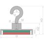 Hook Magnet Ø10mm NdFeB N38 MAG/HOOK/10
