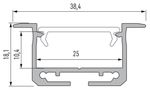 Aluminum profile for LED strips recessed, paltus, inSILEDA, 2.02m LUMINES PROF-INSILEDA-2Ms