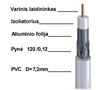 Coaxial cable F690V, Cu, 75om, Ø7.2mm, white KAB0010 5901436707189; 5901890031653