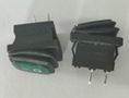 Rocker switch; ON-OFF, fixed, 2pins. 6A/250Vac, 19x12mm, SPST, waterproof, green KE/MI/2F/G/H