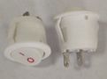 Rocker switch; ON-OFF, fixed, 2pins. 6A/250Vac, Ø19.8mm, SPST, round, white KE/RO/W/10A