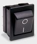 Rocker switch; (ON)-OFF, nonfixed, 4pins. 16A/250Vac, 22.1x30mm, DPST  black KE/BI/2A