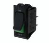 Rocker switch; ON-OFF, fixed, 2pins. 16A/250Vac 31.80x16.5mm black-green  Highly KE/MI/HB110/G