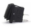 Rocker switch; ON-OFF, fixed, 2pins. 6A/250Vac, waterproof, juodas KE/MI/2F/Y/HB