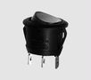 Rocker switch; ON-OFF, fixed, 3pins. 10A/250dc; Ø19.8mm, SPST; round red, NEON illumination KE/RO/LI/220R