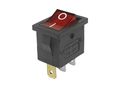 Rocker switch; ON-OFF, fixed, 3pins. 6A/250V, 10A/250VAC, 18.8x12.9x14.4mm SPST red. NEON KE/SM/LI/220R