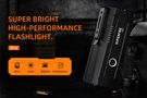 Flashlight M12, 8000lm, 112W, rechargable USB C, 4x 18650 8000mAh, IP44 SUPERFIRE-M12 6975515770745