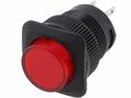 Switch:push-button; OFF-(ON) nonfixed, 2pins; 1.5A/250VAC SPST-NO, Ø16mm, red M/R13-508A/R