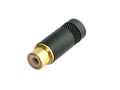 Jack RCA black, brass shell, cable mount,  NEUTRIK-REAN NTR-NYS372P-BG