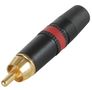 Plug RCA red, black body, cable mount, NYS373-2 NEUTRIK-REAN NTR-NYS373-2