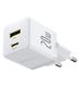 Wall Fast Charger Palm 20W USB + USB-C QC3.0 PD3.0 with USB-C Cable 1m, White P10111608213-01 6932172677374