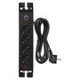 Power strip with surge protection (1800J) 2m 4 sockets, IEC protection black EMOS P54222