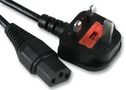 POWER CORD, UK-IEC 60320 C13, 2M, BLACK PE01063