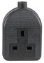 SOCKET, EXTENSION, 1WAY, RUBBER, BLACK 0138-BK