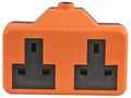 SOCKET, EXTENSION, 2WAY, RUBBER, ORANGE 0139-OR