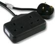 SOCKET RUBBER 2 GANG 13A BLACK 15M 0139BL-15M