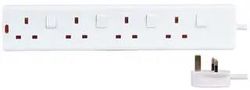 EXTENSION LEAD, 4GANG, IND SW, 3M 9393-3M