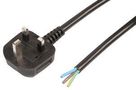 LEAD UK PLUG-BARE END BLK 1.5MM 2M PE01021