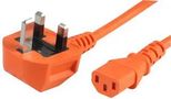 LEAD UK PLUG 5A - C13 1.00MM ORANGE 5M PEL00799