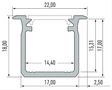 Aluminum profile for LED strips recessed, deep, G, 1m LUMINES PROF-G-1Ms 5901854777566