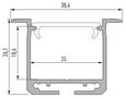 Aluminum profile for LED strips recessed, wide, deep, inDILEDA, 2.02m LUMINES PROF-INDILEDA-2Ms 5902973363319