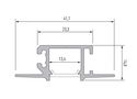 LED Profile LUMINES MONO, recessed, silver anodized 3m PROF-MONO-3Ms