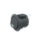 Rocker switch; ON-OFF, fixed, 3pins. 6A/250VAC, Ø19.8mm, SPST round illuminated red LED R13-112L/R