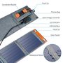 Foldable Solar Powered Charger Photovoltaic 14W USB 2.1A, 66x15cm, Choetech SC004 6971824970456