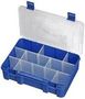 STORAGE BOX, 1-9 ADJ COMPART, CLEAR/BLUE 197.303