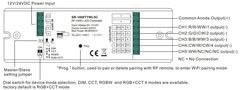 LED contrller DIM / RGBW / CCT, TUYA Wi-Fi, + Perfect RF, 12-24V 5x4A, Sunricher SR-1009TYWI-5C