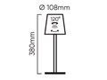 Rechargable Table lamp TAZA 3,5W 400lm CCT IP54 yellow 4000mAh USB type C 208971 5905378208971