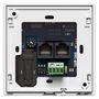 Glass front front wall panel with touch buttons, and temperature sensor. Communication Modbus RTU or BACnet MS/TP. TP-W