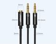 Splitter 3.5mm 4pin female to 2x3.5mm plugs (for headphones + microphone) AV140 UGREEN UGREEN/20899 6957303828999