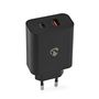 Wall Charger | 65 W | Quick charge feature | 2.0 / 2.25 / 3.25 A | Number of outputs: 2 | USB-A / USB-C™ | Automatic Voltage Selection | Black WCPD65W130BK