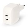 Wall Charger | 35 W | GaN | PD3.0 | Quick charge feature | 1.75 / 2.33 / 2.92 / 3.0 A | Number of outputs: 2 | 2x USB-C™ | Automatic Voltage Selection | White WGCHA35WWT 5412810470198