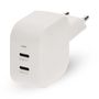 Wall Charger | 45 W | GaN | PD3.0 | Quick charge feature | 2.25 / 3.0 A | Number of outputs: 2 | 2x USB-C™ | Automatic Voltage Selection | White WGCHA45WWT 5412810470211