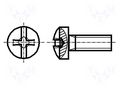 Screw; M3x12; 0.5; Head: button; Phillips,slotted; PH1,0.6mm; steel BOSSARD B3X12/BN1435